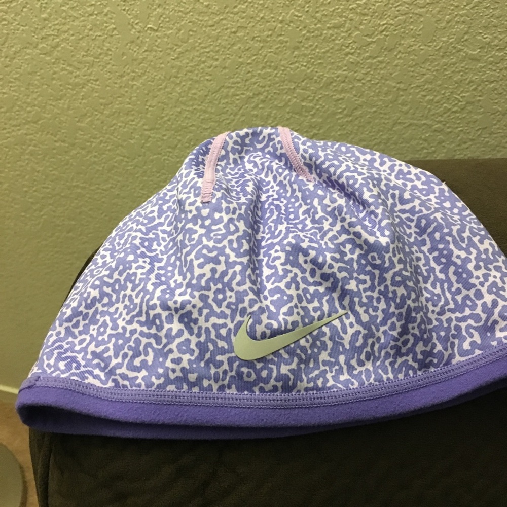 Purple Nike reversible warm hat.